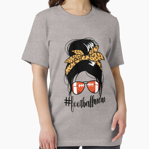 #Footballmom Messy Bun Mom Women's Football Player Mom Gear by DynamicDesign
