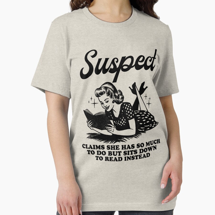 suspect claims she has so much to do but sits down to read instead, Book Club Shirt, Bookish Crewneck, Funny Reader Book Addict Tee, Spicy Books Sweater by Rosqzz