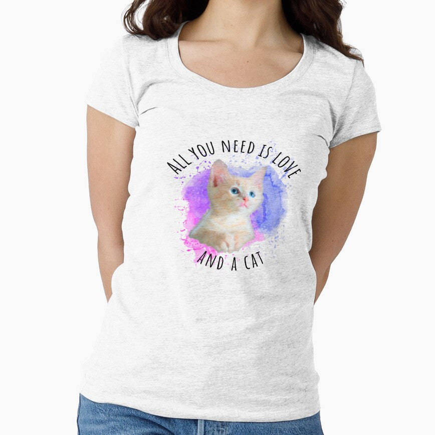 All You Need is Love and a Cat, Sticker T-Shirt Laptop Water Bottle by StickerArtwork
