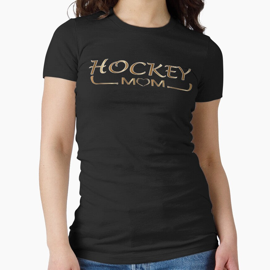 Hockey Mom Shirt - Black Funny Shirt by Re Ka