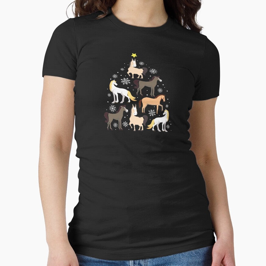 Horse Christmas Tree Cute Equestrian Gift by BUBLTEES
