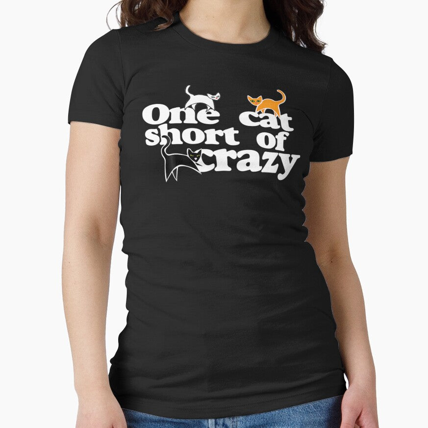 One Cat Short Of Crazy Funny cat black cat by ftomstore