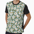 Daisies on green background by kalaauniverse_art_studio