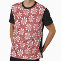 Hand Drawn Flower Pattern 140617 - Ruby Red by Artberry