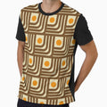 70s Curve Lines Brown Orange by susycosta