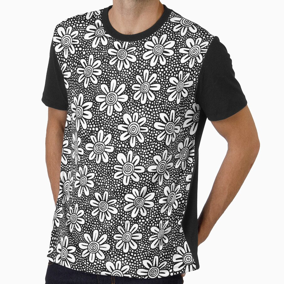 Hand Drawn Flower Pattern 140617 - Black by Artberry