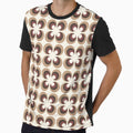 Retro 70s Aesthetic Coffee and Cream Seamless Circle Pattern by MadfishDesigns