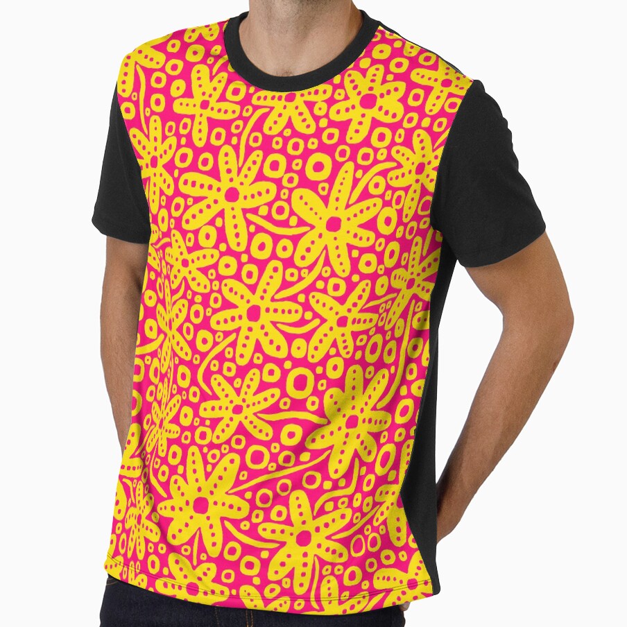 Stylised Floral Design - Amber and Rose Red by Artberry