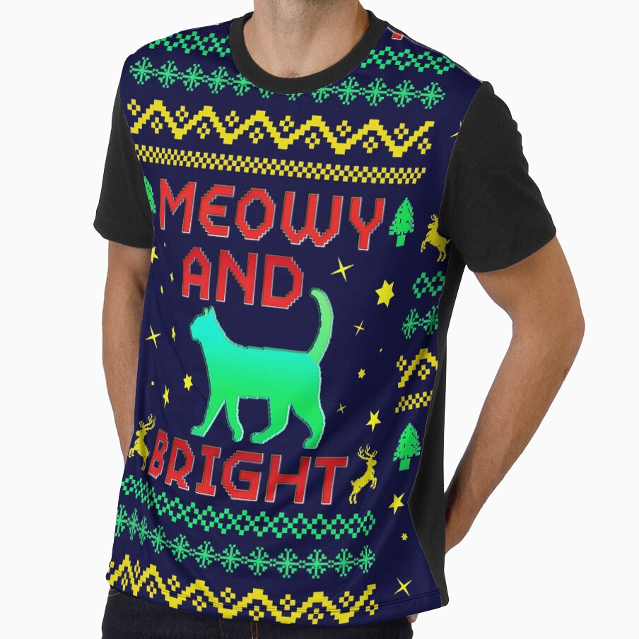 Meowy and Bright, Christmas Cat Pattern by ACC