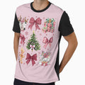 Coquette Bows Pink Christmas shirt, Girly aesthetic pink Christmas shirt by GalenoHenley