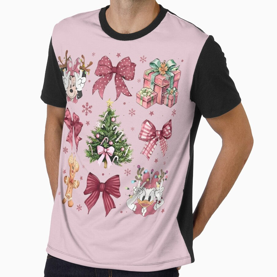 Coquette Bows Pink Christmas shirt, Girly aesthetic pink Christmas shirt by GalenoHenley