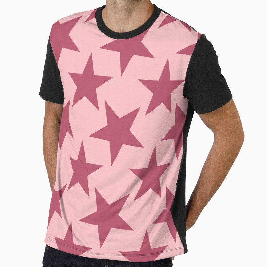 Pink Star Pattern | Geometric Star Motif Design | Preppy Pink Star | Y2K Style Star Pattern | Minimalist Magenta Star Print | Cute Pink Starry Design | Classic Star Shape Pattern by VivaFy