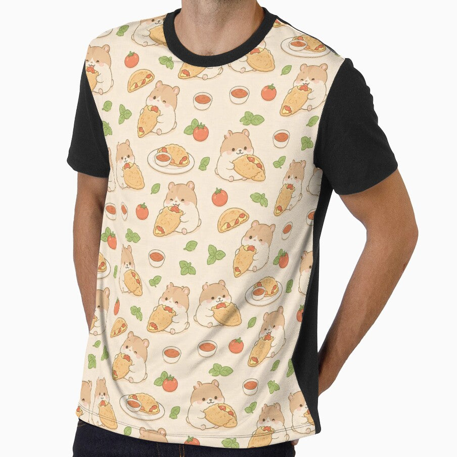 Kawaii Hamster Mini Calzone Food Pattern by Soft Berry Studio