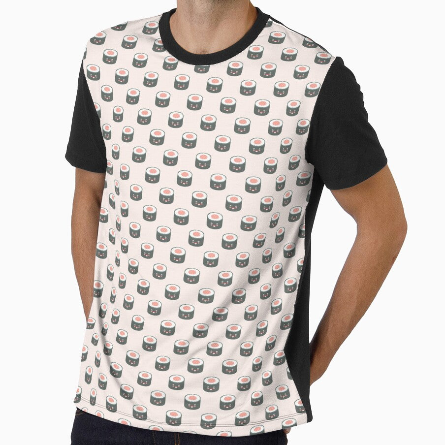 Cute Sushi Pattern – Kawaii Japanese Food Seamless Design by WojcikDesigners