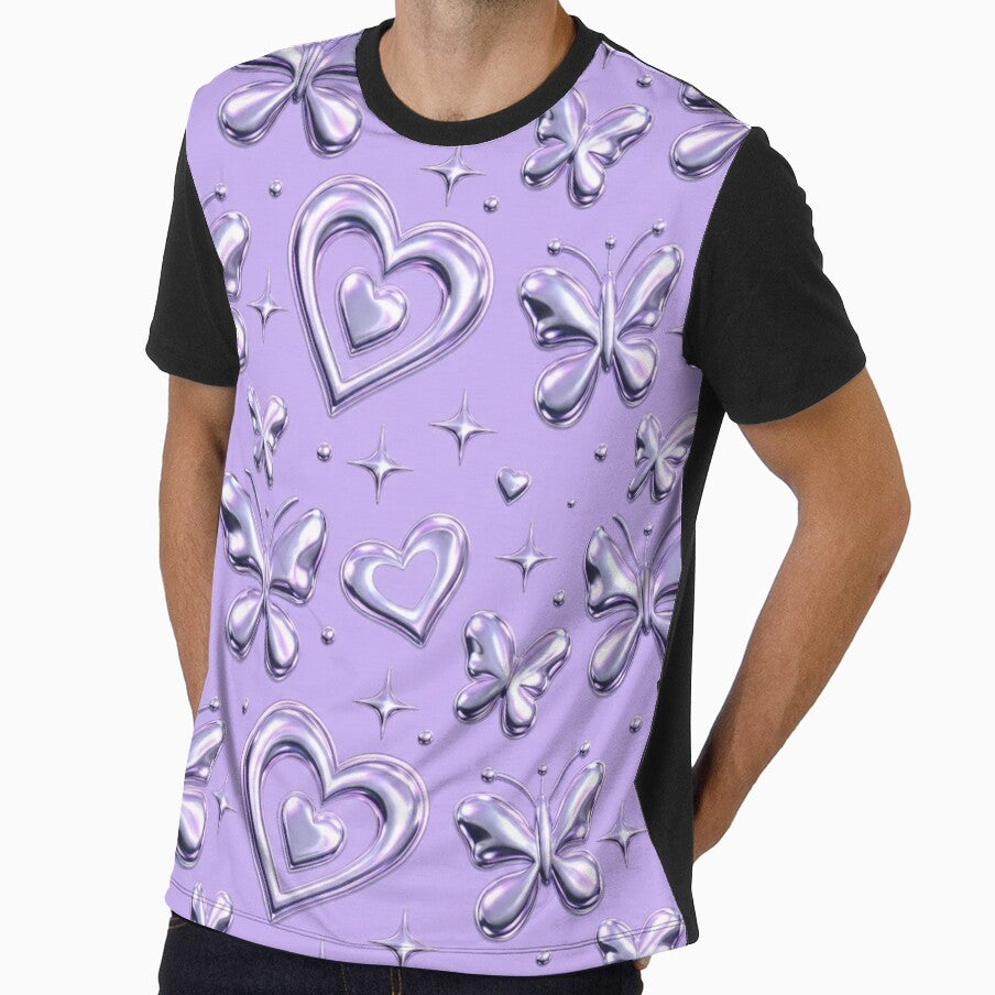Y2K Chrome Heart Butterfly Metallic 2000s Repeat by StickyGuys