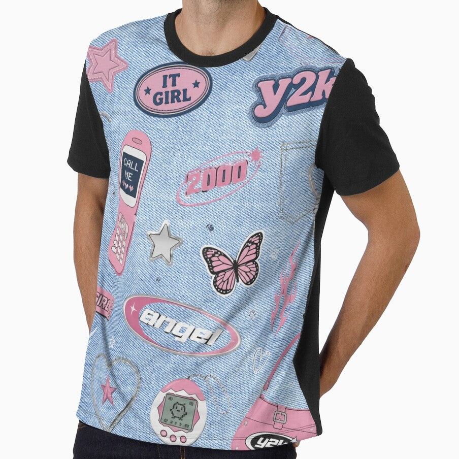 Denim Star Y2K Pattern Tough Phone Case | Blue Jean Stars on Cream by QuicksandCase