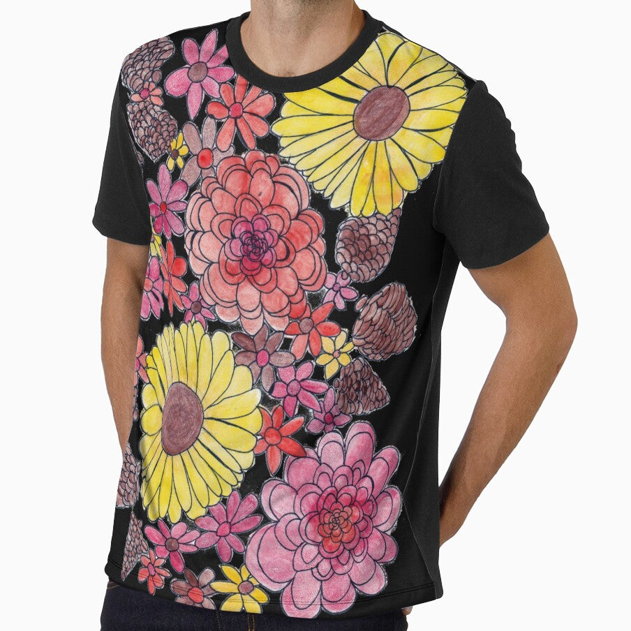 Fall Flowers (black background) by k.d schubach