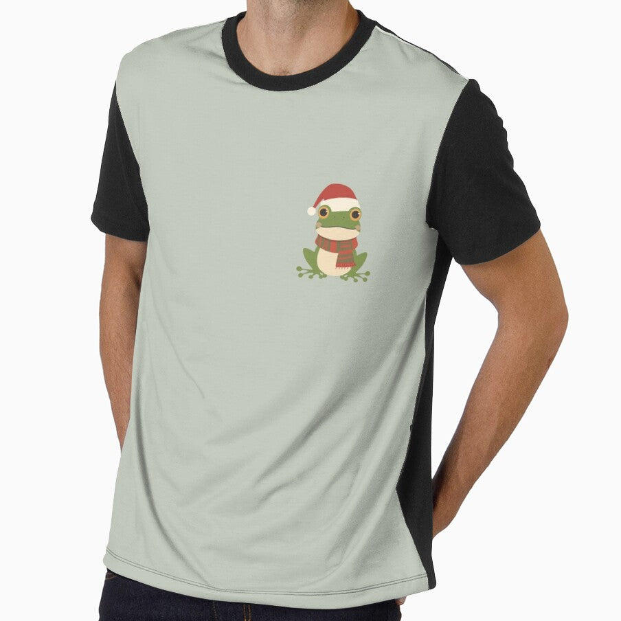 Cute Christmas Frog | Festive Animal Illustration with Santa Hat and Scarf by AM-little-shop