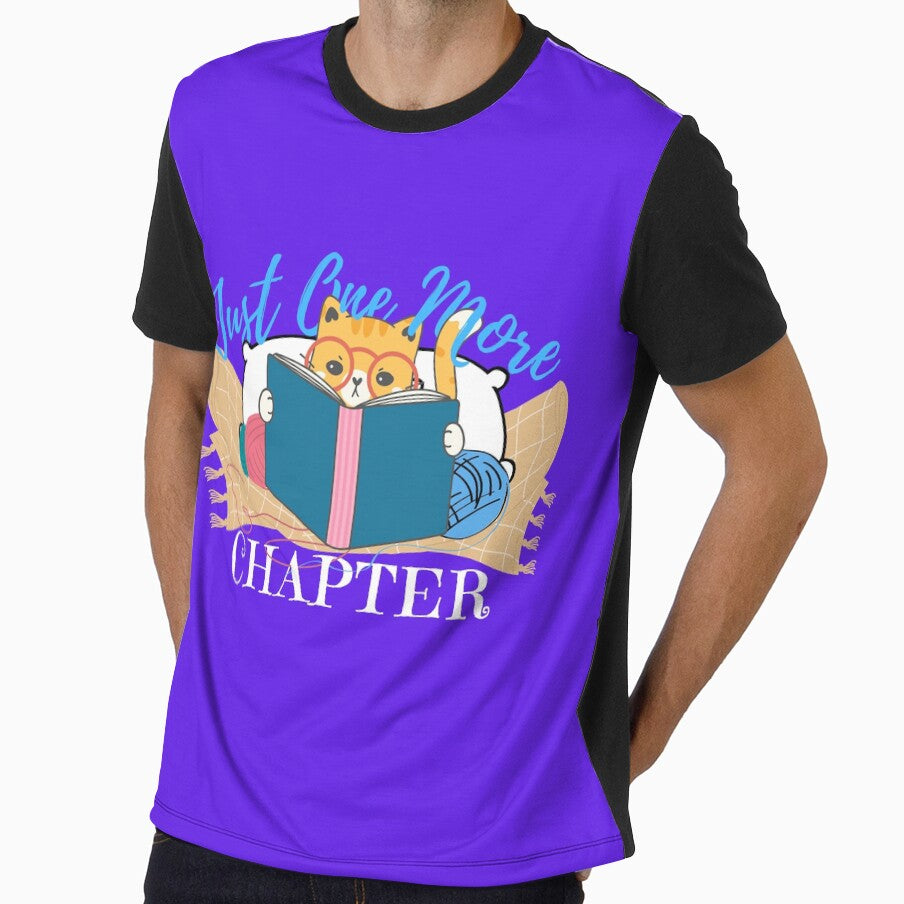 Just One More Chapter Cat Reading (purple) by Novelty-Shirts