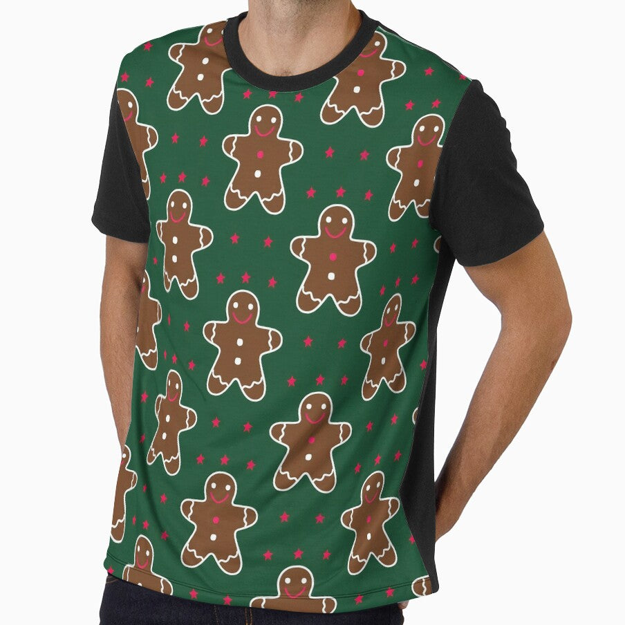 Green Retro Gingerbread Man Seamless Pattern by Sturdust