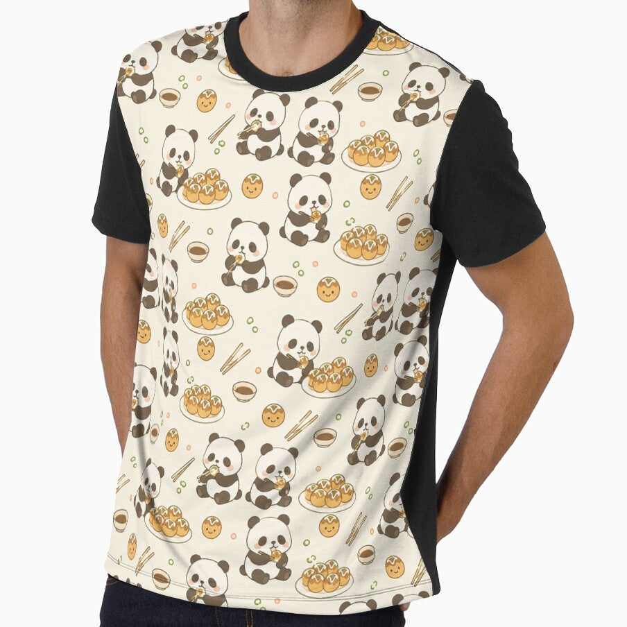 Kawaii Panda Takoyaki Japanese Food Pattern by Soft Berry Studio