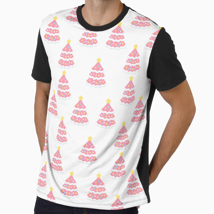 Pink Christmas Trees on White Pattern by Pixels2Patterns