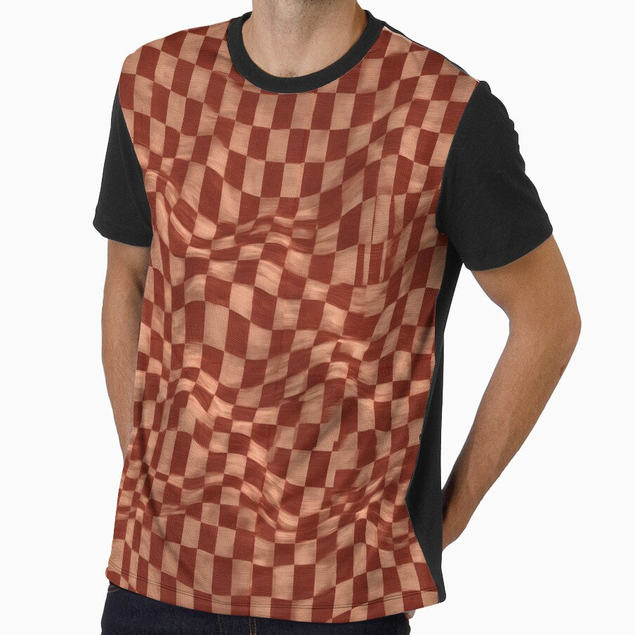 Wavy Rust Red Distortion Grid by Piotrek0001