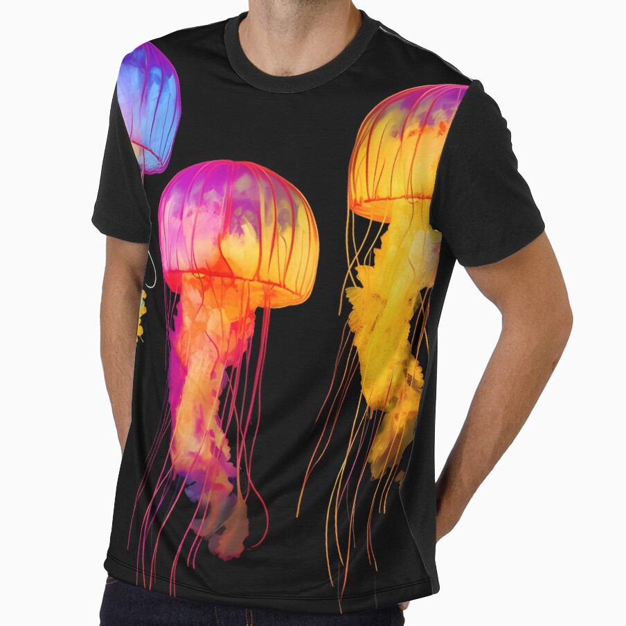 Yellow Jellyfish Poster - Deep Sea Ocean Underwater Wall Art - Marine Decor by ArtFireGallery