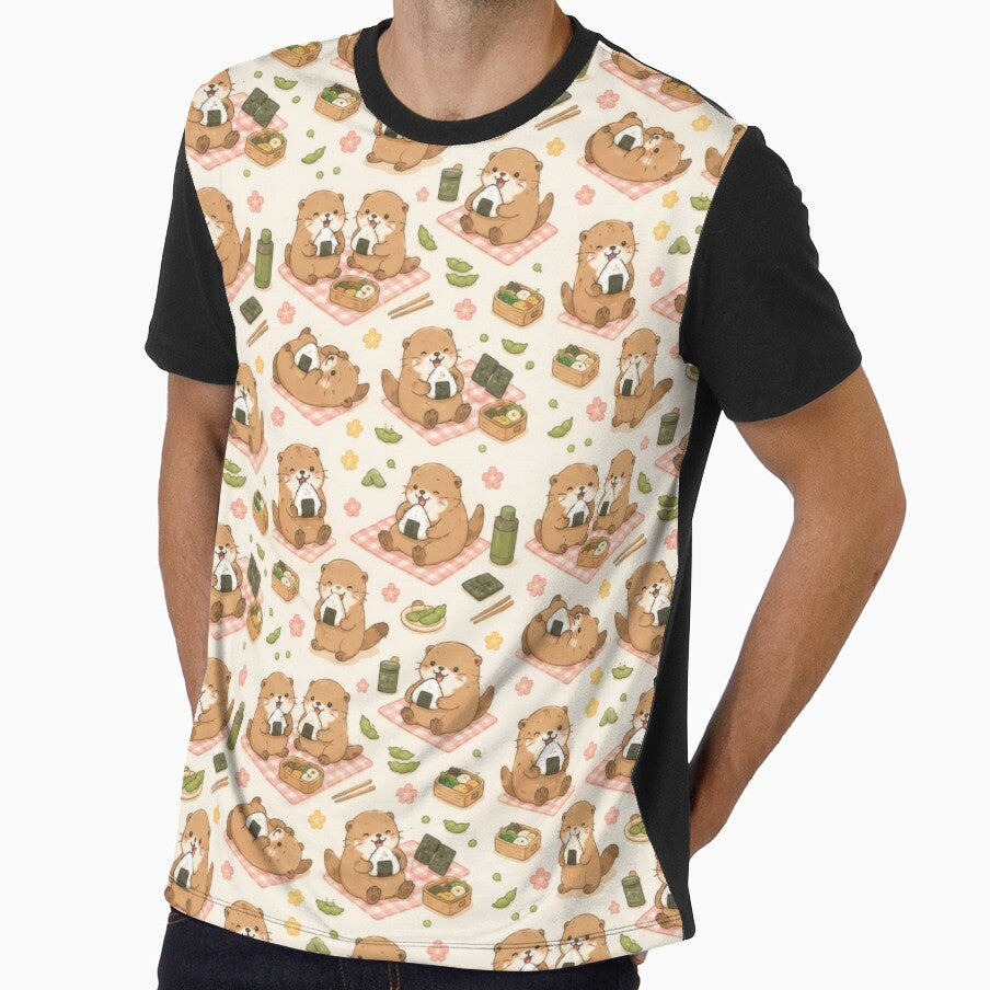 Otter Onigiri Picnic Pattern by Soft Berry Studio