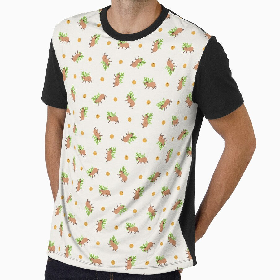 Copy of Walking Capybara And Yuzu Fruit Seamless Pattern - white by paldronma