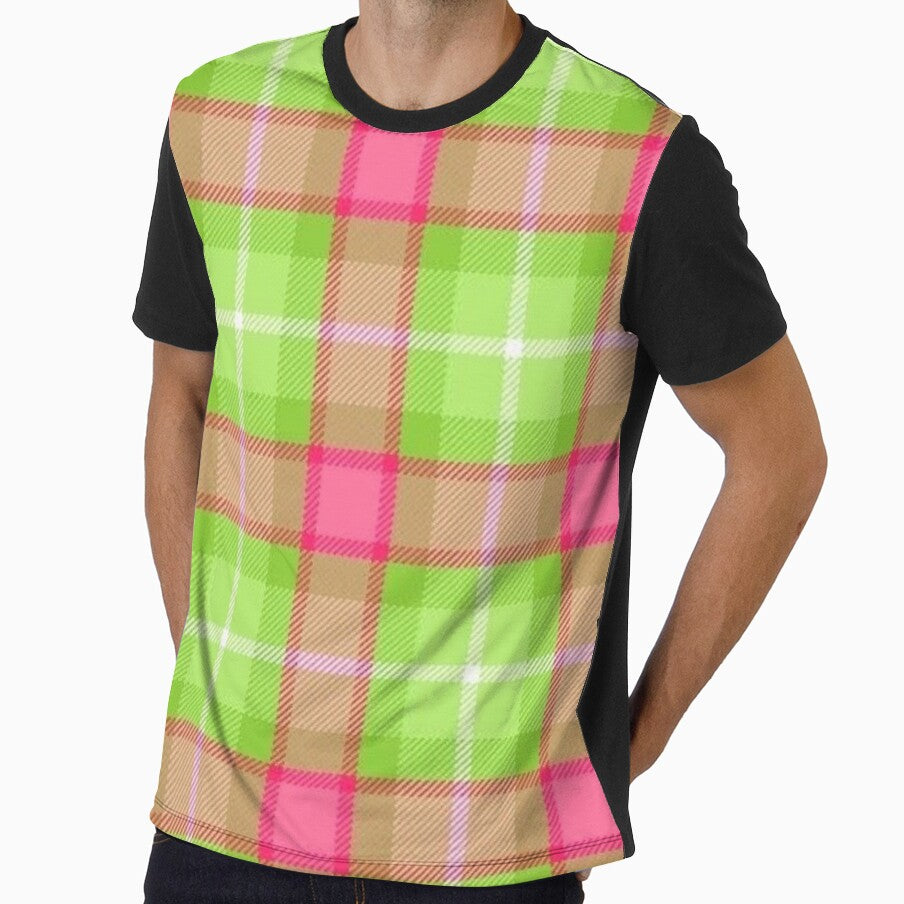 Y2K Hot Pink and Lime Green Plaid Pattern | Retro 2000s Tartan Grid Aesthetic by BrontesWhimsyStore