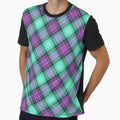 Y2K Purple and Teal Plaid Pattern | Retro 2000s Diagonal Plaid Aesthetic by BrontesWhimsyStore