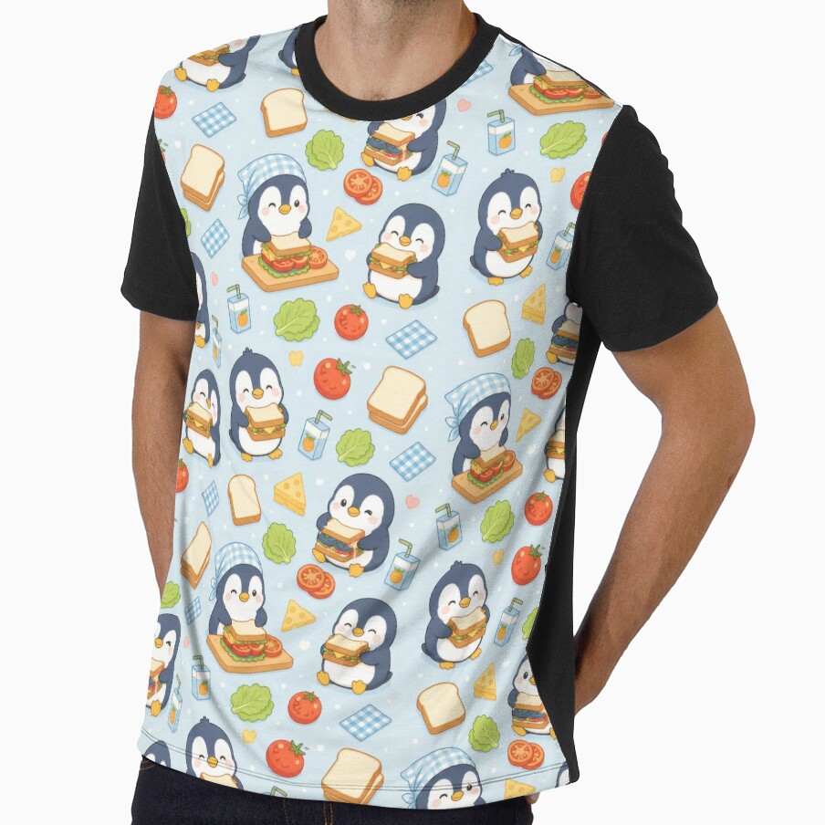 Penguin Sandwich Lunch Pattern by Soft Berry Studio