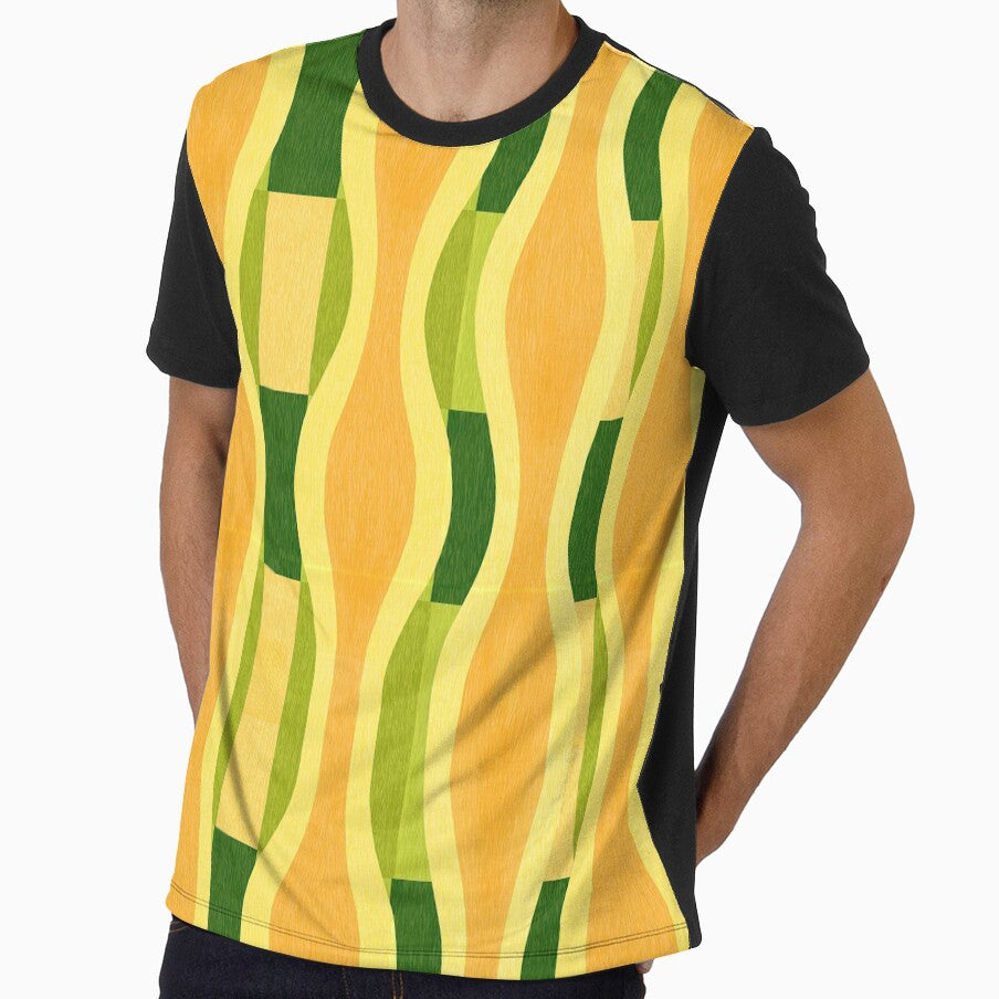 Retro Lime and Mustard Waves by Piotrek0001