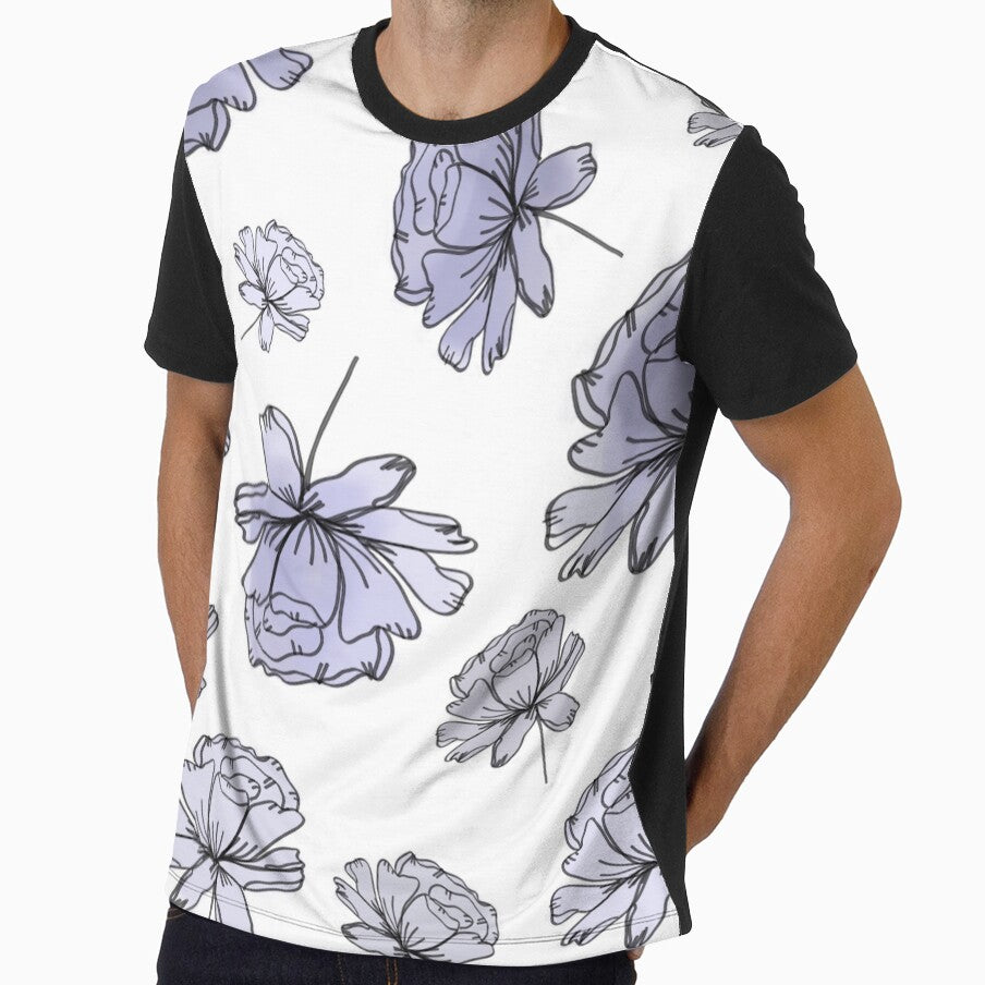 Hand Drawn Peonies Lilac by MathisDesigns