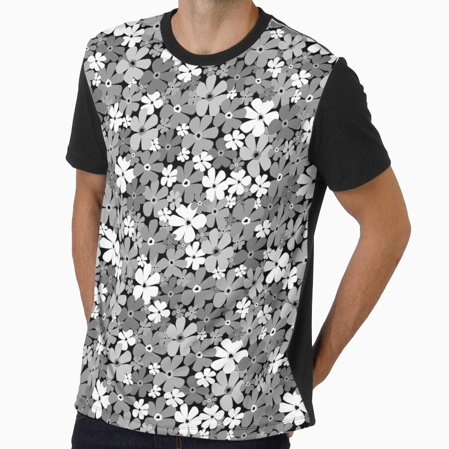 Groovy Daisies - Black White by KBurnsArt