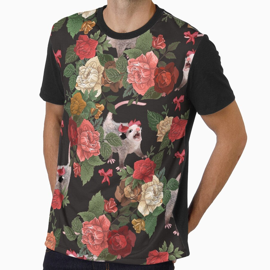 Opossum floral pattern by dcrownfield