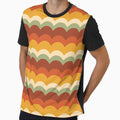 Boho Sunset Waves – Mid-Century Scalloped Geometric Pattern by Frohyou
