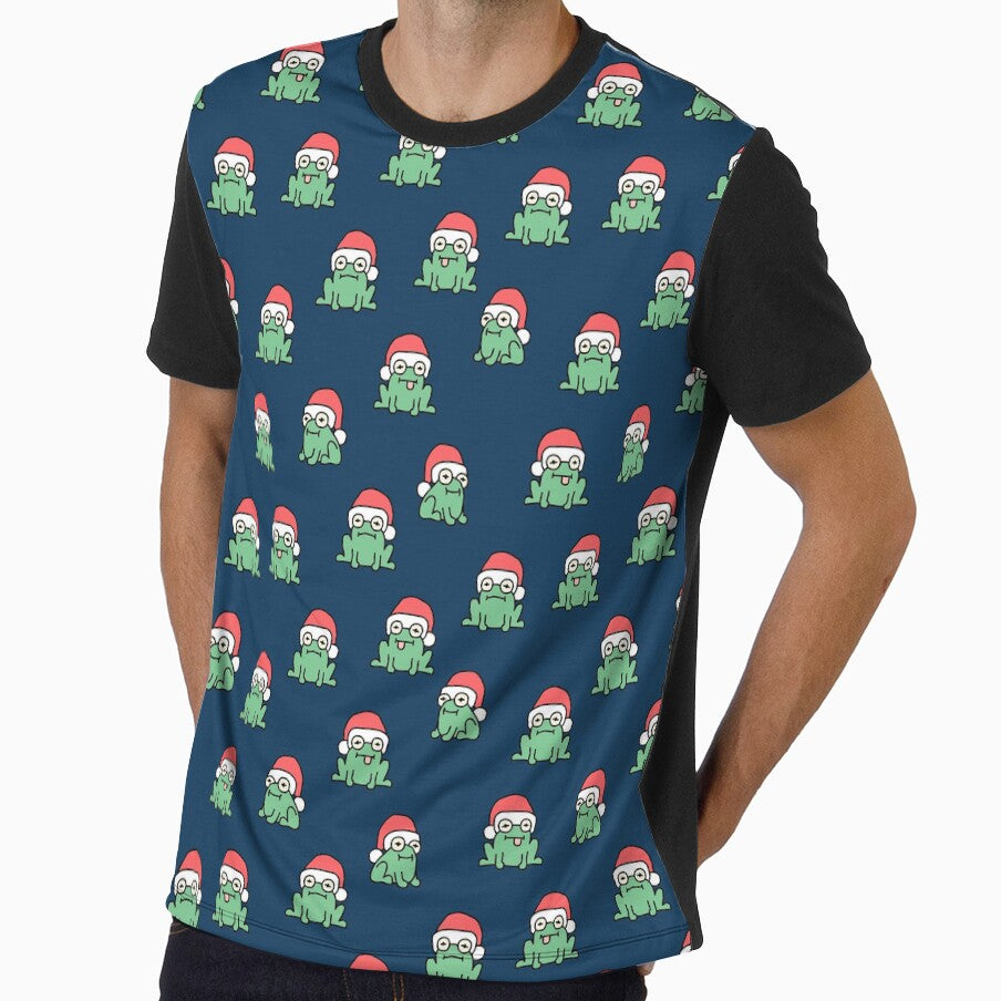 christmas frogs - navy blue by littlearrow