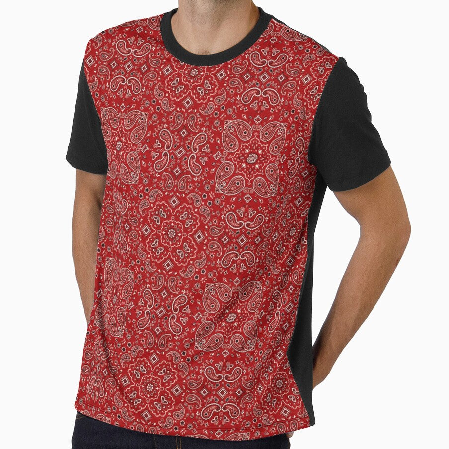 Red Paisley Western Bandana Pattern by Tammy Marie Russell