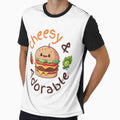 Cheesy & Adorable Kawaii Burger Design for Light Background by zwrohn