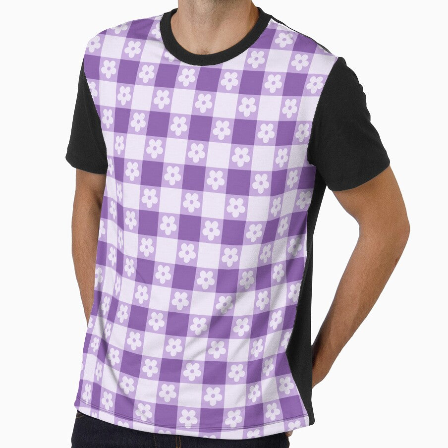 Lavender Floral Gingham Pattern | Purple Floral Gingham | Lavender Gingham Floral Coquette | Soft Purple Floral Gingham Aesthetic by VivaFy