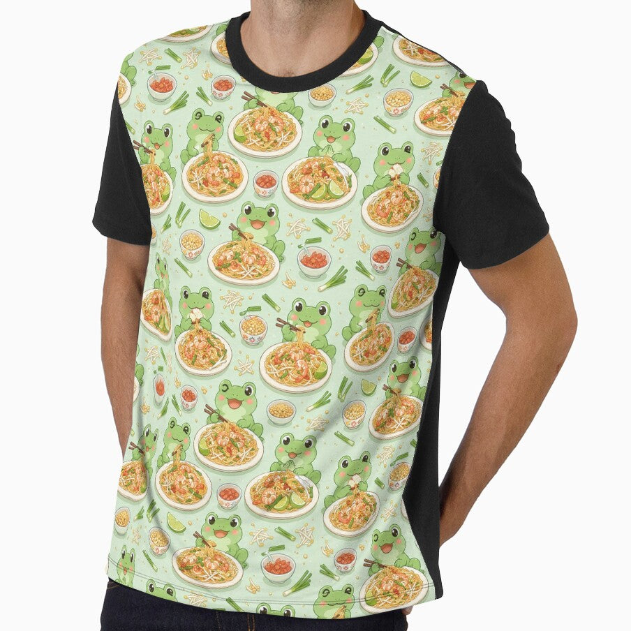 Frog Pad Thai Kawaii Pattern by Soft Berry Studio