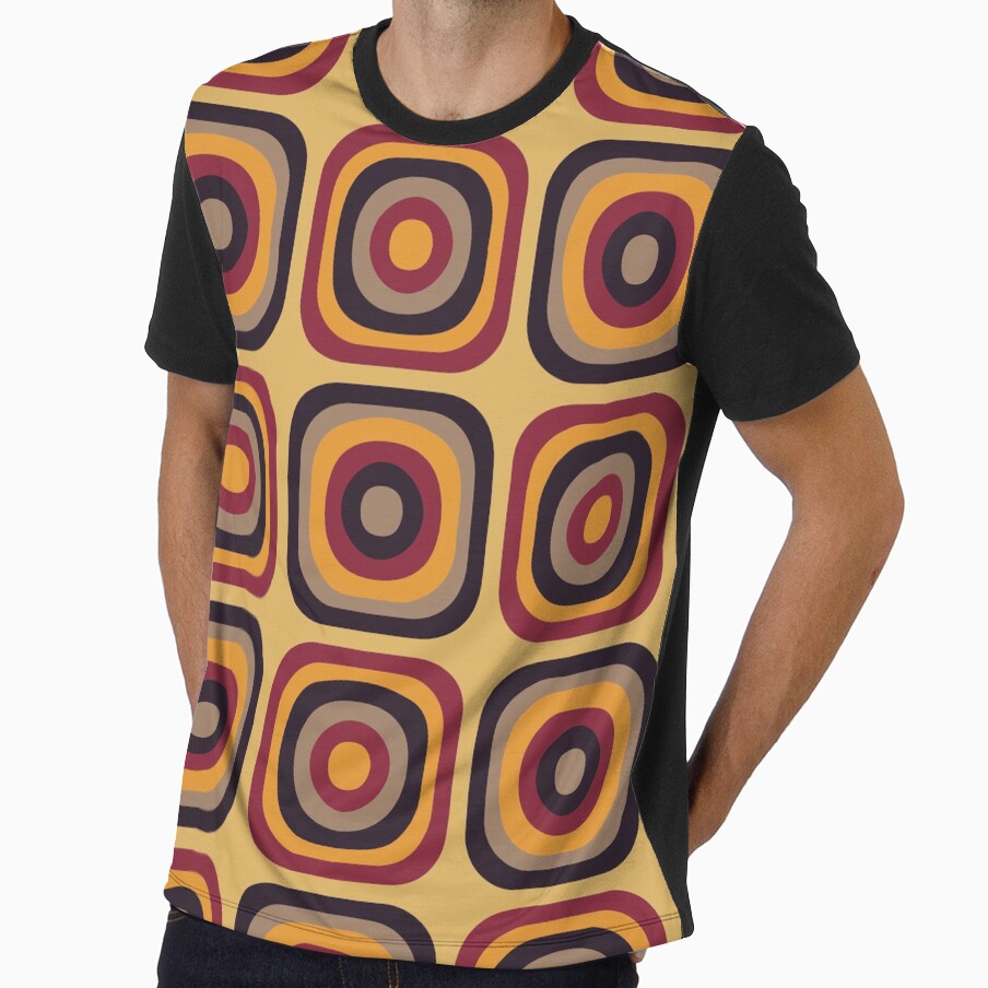 Mid Century Modern, Retro 70s Square Pattern Design by Pattern Art Designs