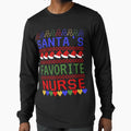 Santa's Favorite Nurse Ugly Christmas Sweater Design by MimsTees