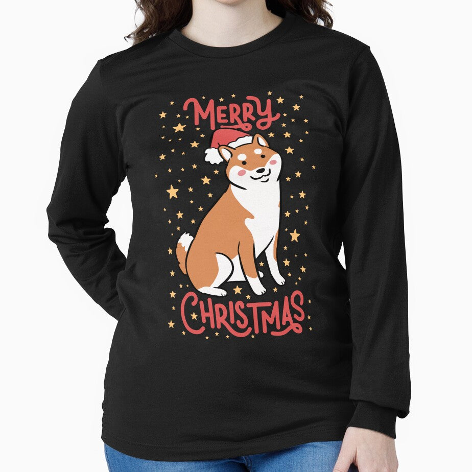 Merry Christmas Cute christmas shiba inu dog illustration by Yarafantasyart
