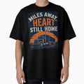 Miles Away Heart Still Home Trucker Design by Haque Designs