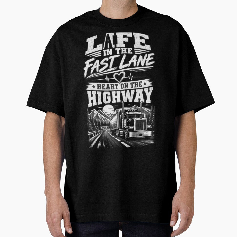 Life In The Fast Lane Heart On The Highway Trucker by Haque Designs