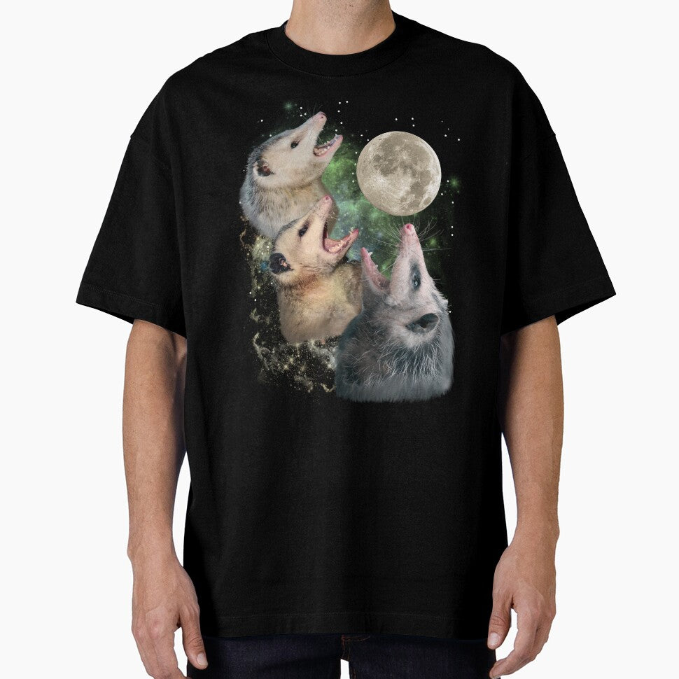Three Opossums Howling At Moon Screaming by Unhinged Hellions