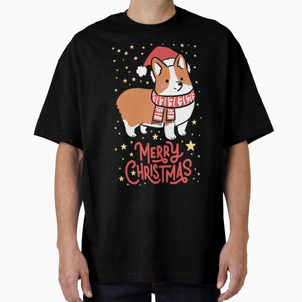 Merry Christmas Cute christmas pembroke welsh corgi dog illustration by Yarafantasyart